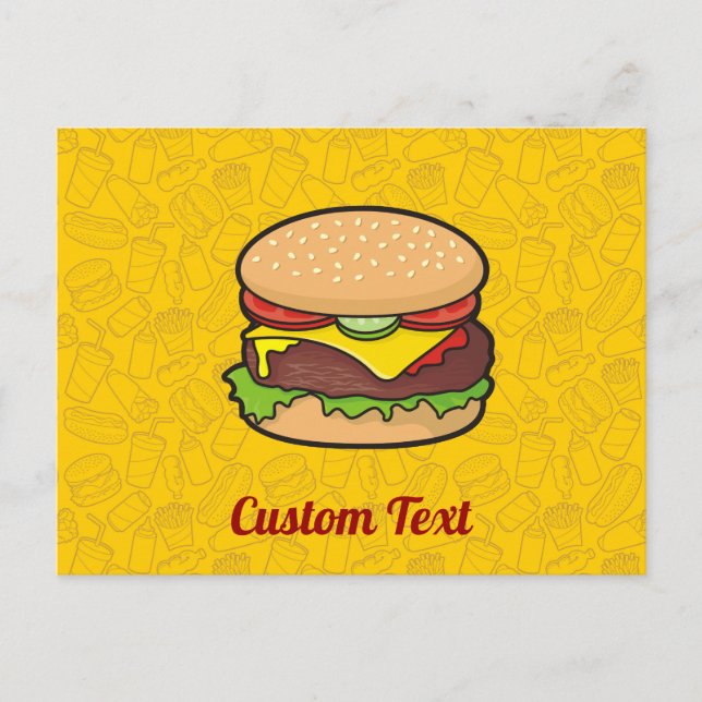 Cheeseburger Postcard Postkarte (Vorderseite)