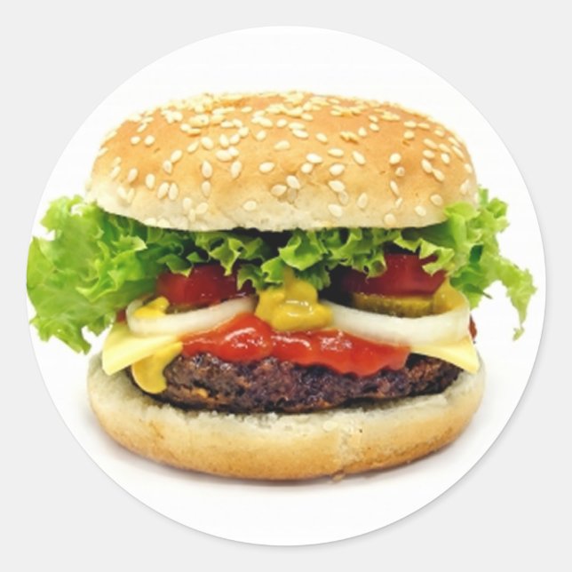 Cheeseburger Runder Aufkleber (Vorderseite)