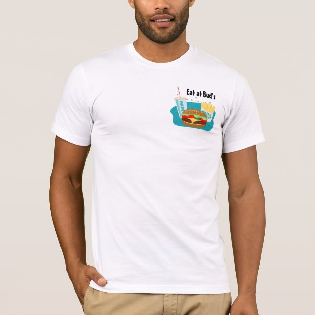 Cheeseburger T - Shirt mit Fries & Drinks (Vorderseite)