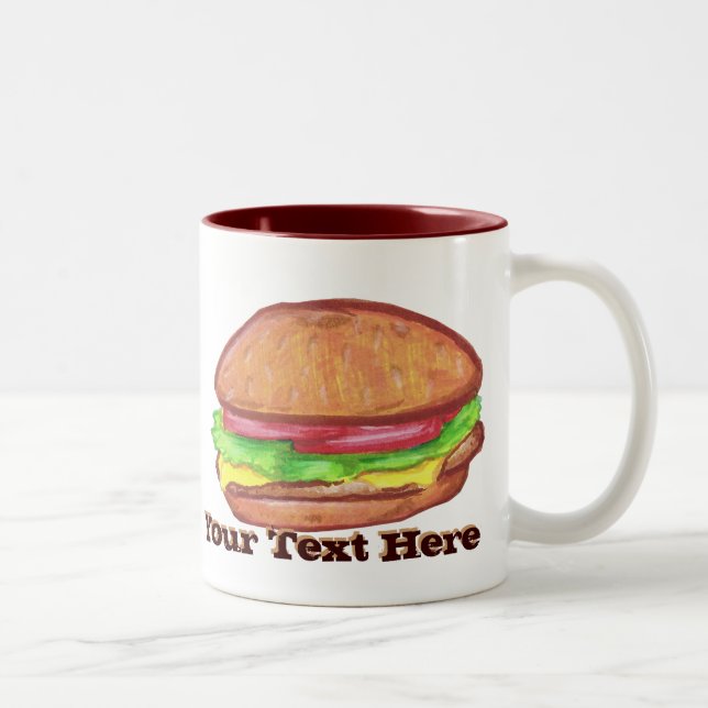 Cheeseburger-Tasse Zweifarbige Tasse (Rechts)