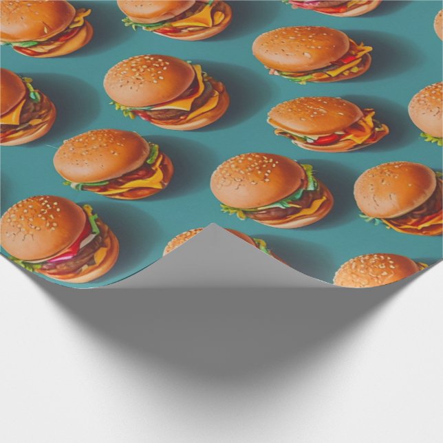 Cheeseburger Wrapping Paper Geschenkpapier (Ecke)