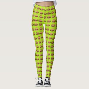 Cheeseburgers-Design mit Limonem Hintergrund Leggings