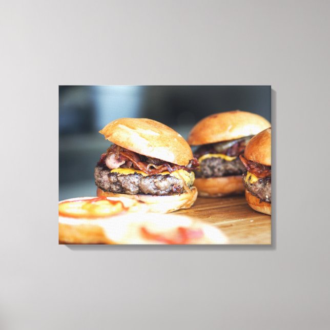 Cheeseburgers Leinwanddruck (Vorderseite)