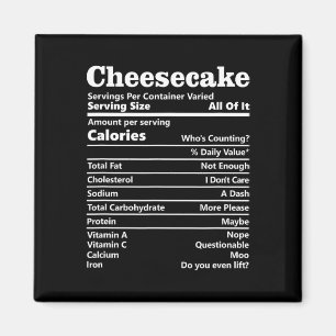 Cheesecake Nutrition Facts Funny Erntedank Calo Magnet