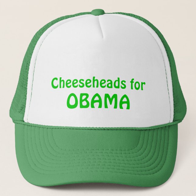 Cheeseheads für Obama-Fernlastfahrer-Hut, grün Truckerkappe (Vorderseite)