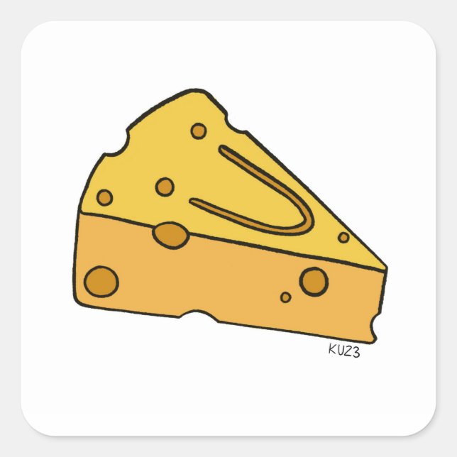 Cheesin’ Cutie Käse Quadratischer Aufkleber (Vorderseite)