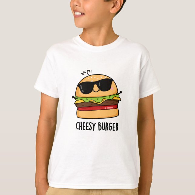 Cheesy Burger Funny Food Puns T-Shirt (Vorderseite)