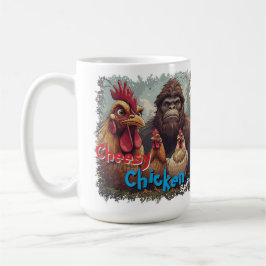 "Cheesy Chickens Posen With Bigfoot" Mug Kaffeetasse