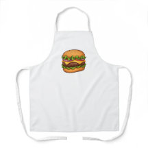 Cheesy Gourmet Burger Illustration Apron