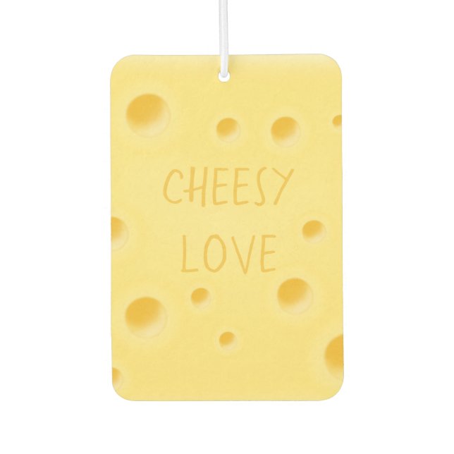 "Cheesy Liebe" Adorable Custom Käse Herz Autolufterfrischer (Vorderseite)