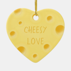 "Cheesy Liebe" Adorable Custom Käse Herz Keramik Ornament