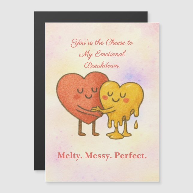 Cheesy Liebe & Laughs - Funny Magnetic Card Magnetkarte (Vorne/Hinten)