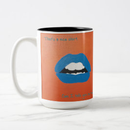 Cheesy Lines for Valentine's Zweifarbige Tasse