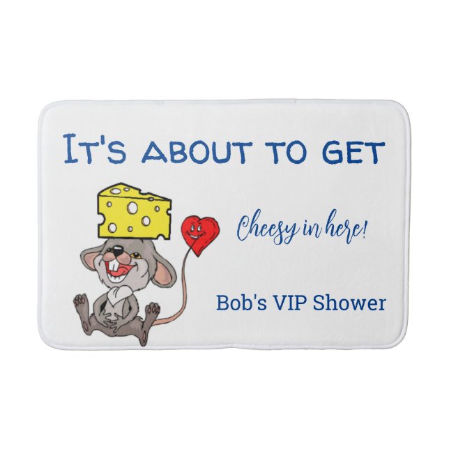 Cheesy Maus Herz Badezimmer Badewanne Mat Badematte (Vorderseite)