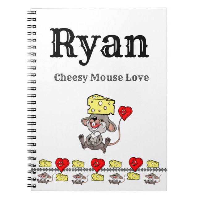 Cheesy Maus Liebe Wrapping Paper Notebook Notizblock (Vorderseite)