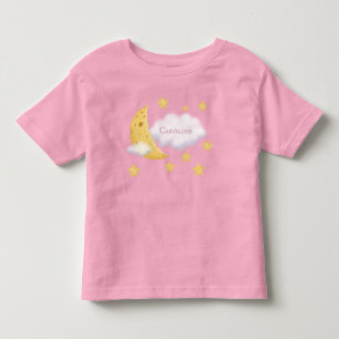 Cheesy Moon & Stars Personalisiert Fluffy Cloud Pi Kleinkind T-shirt