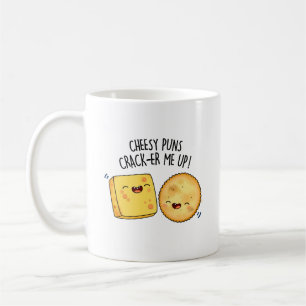 Cheesy Puns Crack-er Me Up Funny Cheese Puff Kaffeetasse