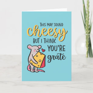 Cheesy Sie sind Grate Funny Food Pun Valentinstag Feiertagskarte