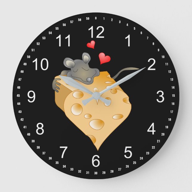 Cheesy Valentine Große Wanduhr (Vorderseite)