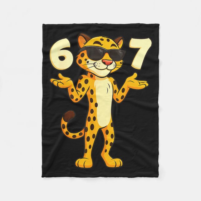 Cheetah 67 Meme Funny Kids Teens Gen Alpha Slang 6 Fleecedecke (Vorderseite)