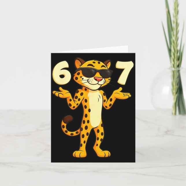 Cheetah 67 Meme Funny Kids Teens Gen Alpha Slang 6 Karte (Vorderseite)