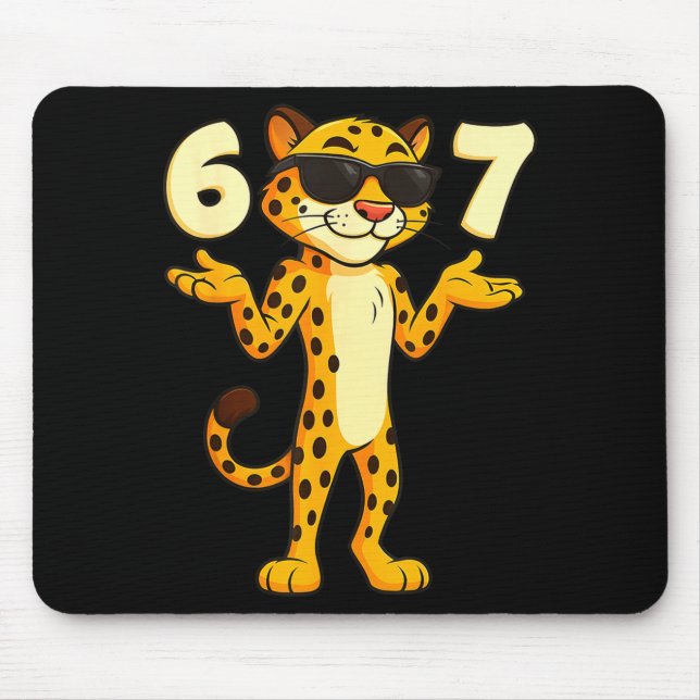 Cheetah 67 Meme Funny Kids Teens Gen Alpha Slang 6 Mousepad (Vorne)