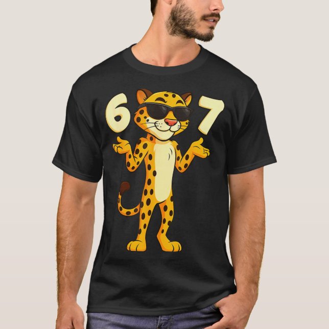 Cheetah 67 Meme Funny Kids Teens Gen Alpha Slang 6 T-Shirt (Vorderseite)