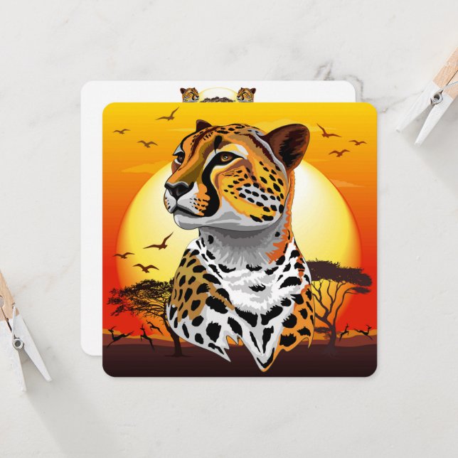 Cheetah African Feline Wild Animal (Vorderseite/Rückseite Beispiel)