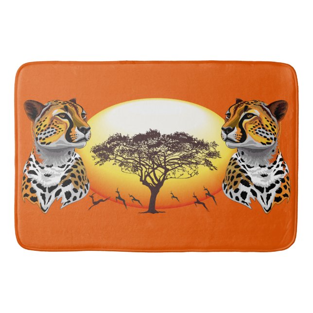 Cheetah African Feline Wild Animal Badematte (Vorderseite)