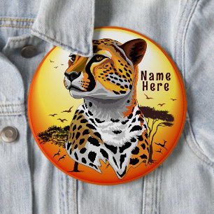 Cheetah African Feline Wild Animal Button