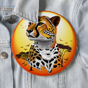Cheetah African Feline Wild Animal Button
