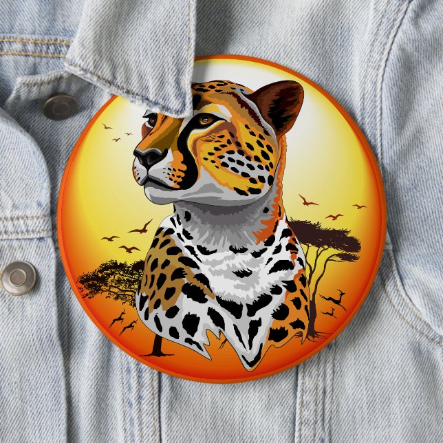 Cheetah African Feline Wild Animal Button (Beispiel)