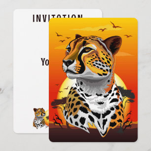 Cheetah African Feline Wild Animal Einladung