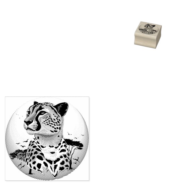 Cheetah African Feline Wild Animal Gummistempel (Stempel)