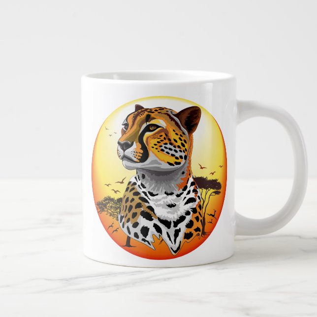 Cheetah African Feline Wild Animal Jumbo-Tasse (Rechts)