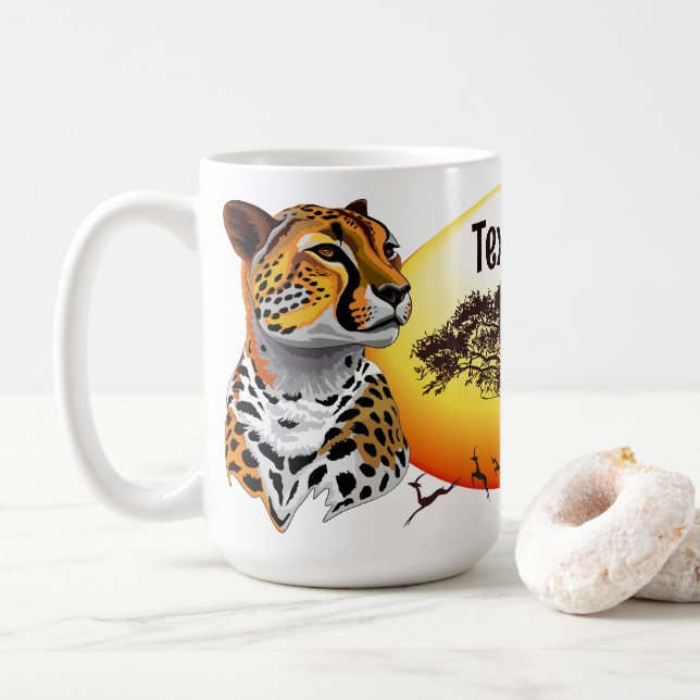 Cheetah African Feline Wild Animal Kaffeetasse (Mit Donut)