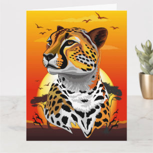Cheetah African Feline Wild Animal Karte