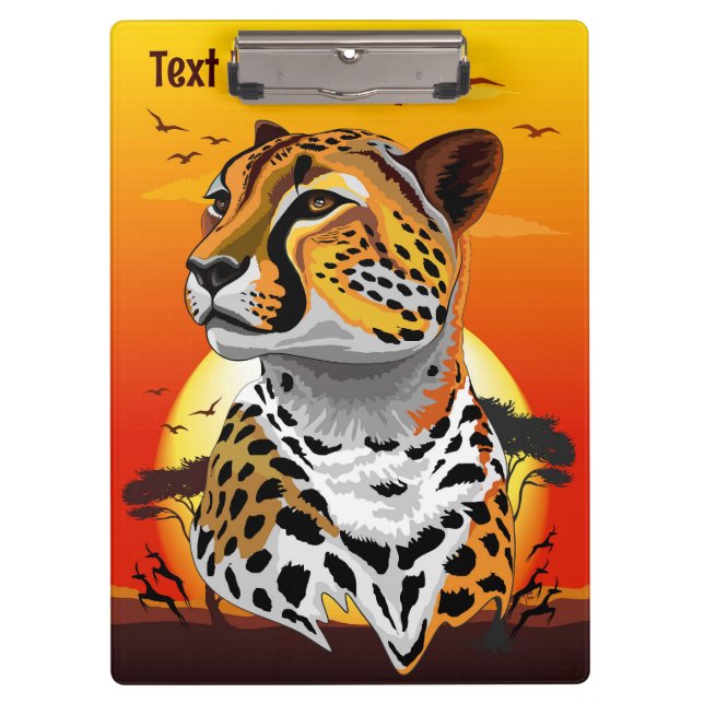 Cheetah African Feline Wild Animal Klemmbrett (Vorderseite)