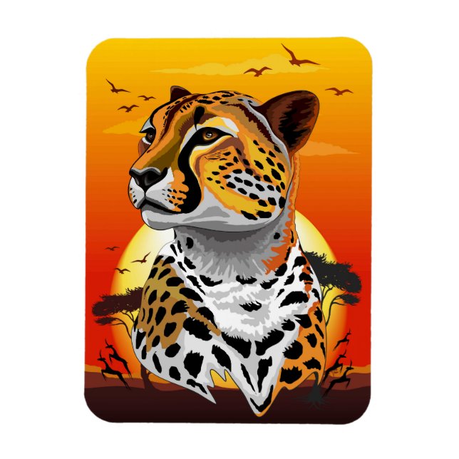 Cheetah African Feline Wild Animal Magnet (Vertikal)