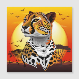 Cheetah African Feline Wild Animal Magnetkarte