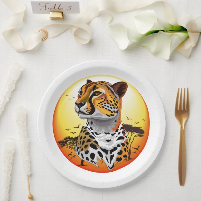 Cheetah African Feline Wild Animal Pappteller (Hochzeit)