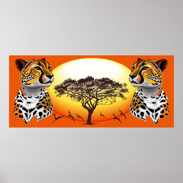 Cheetah African Feline Wild Animal Poster (Vorne)
