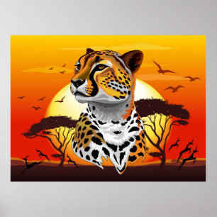 Cheetah African Feline Wild Animal Poster