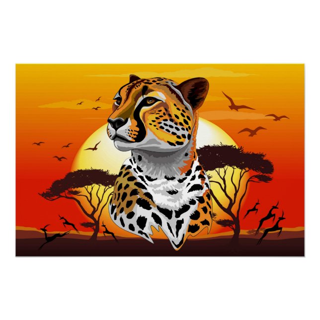Cheetah African Feline Wild Animal Poster (Vorderseite)