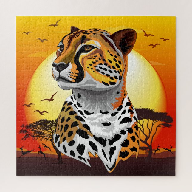 Cheetah African Feline Wild Animal Puzzle (Vertikal)