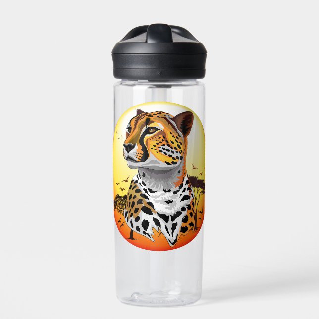 Cheetah African Feline Wild Animal Trinkflasche (Vorderseite)