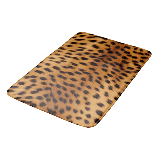 Cheetah Animal Fur Badematte (Schrägansicht)