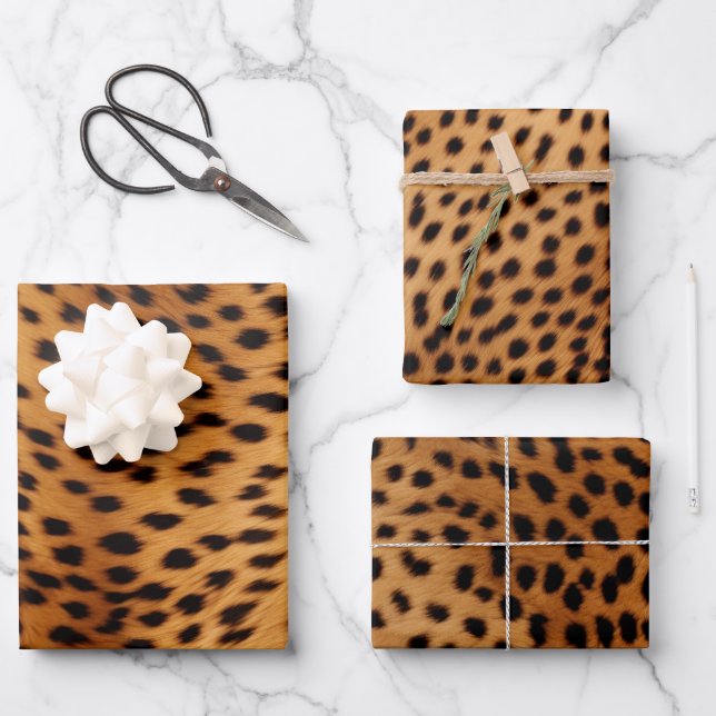 Cheetah Animal Fur Geschenkpapier Set (Vorderseite)