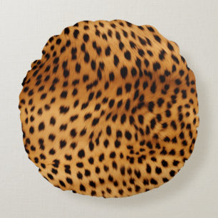Cheetah Animal Fur Rundes Kissen