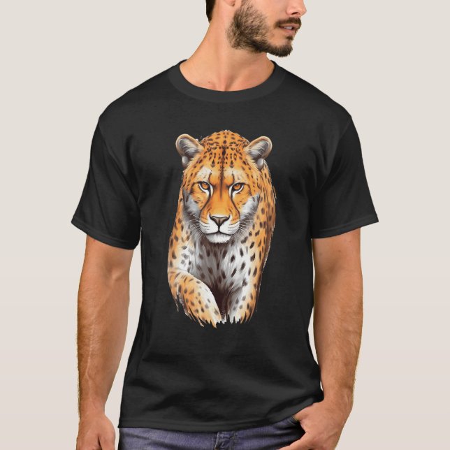 Cheetah Animal Print Big Cat Wildlife Graphic Desi T-Shirt (Vorderseite)